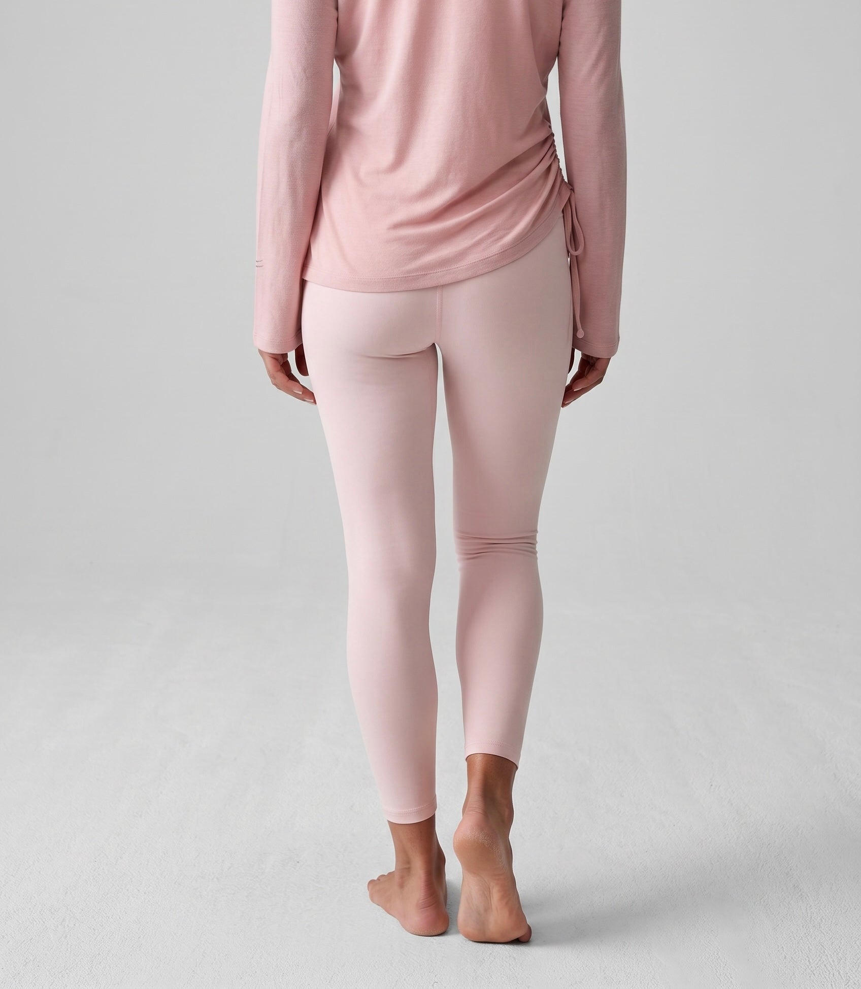 SOFT HIGH WAISTED  COMPRESSION LEGGING - BABY PINK