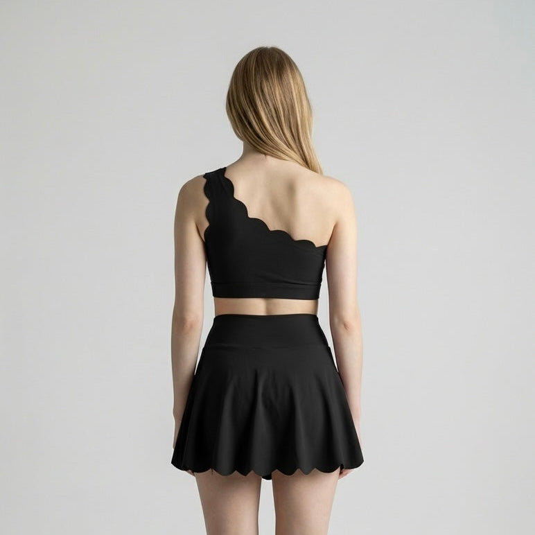 CLOUD ASYMMETRICAL SPORTS BRA - BLACK