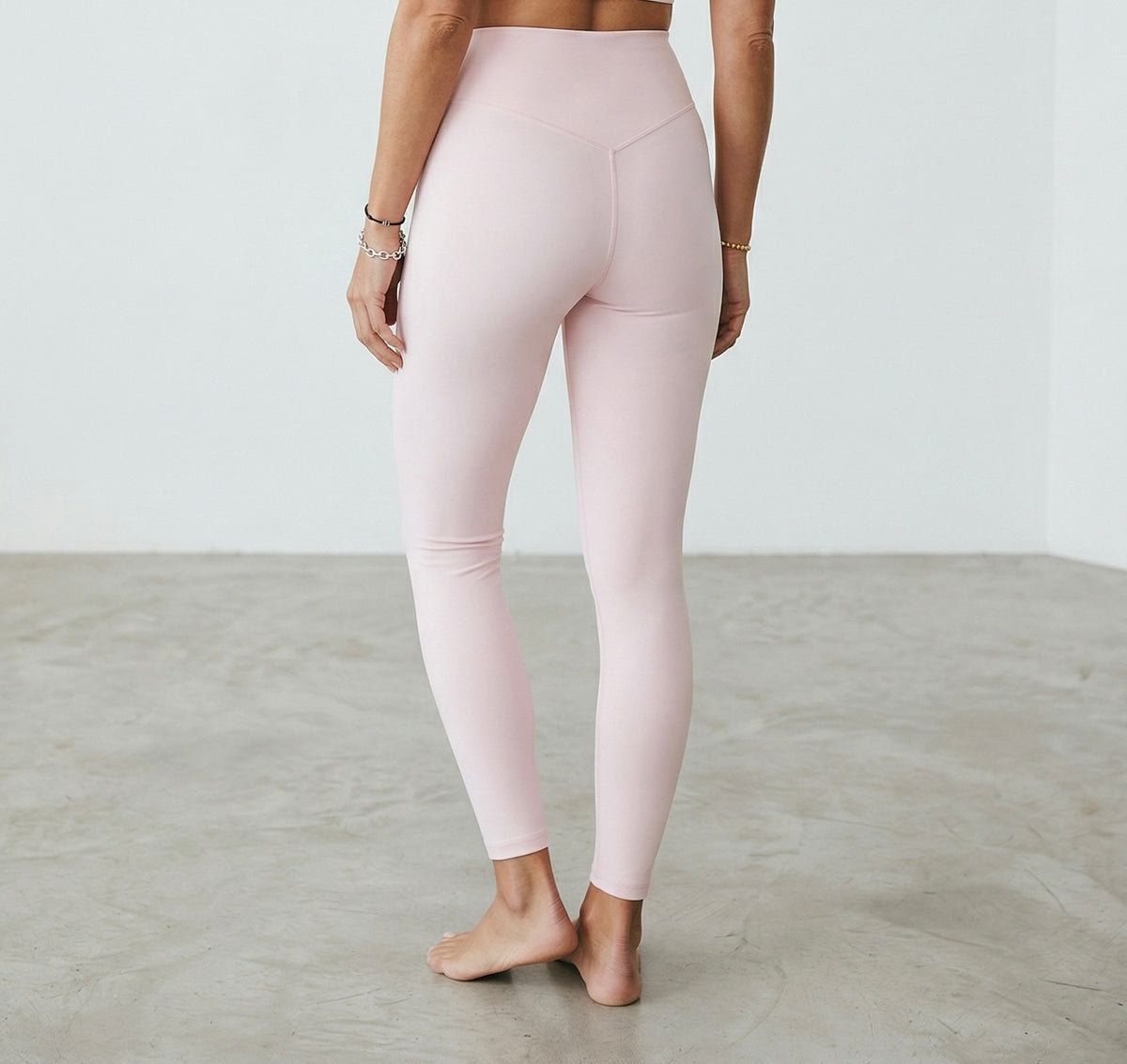 SOFT HIGH WAISTED  COMPRESSION LEGGING - BABY PINK