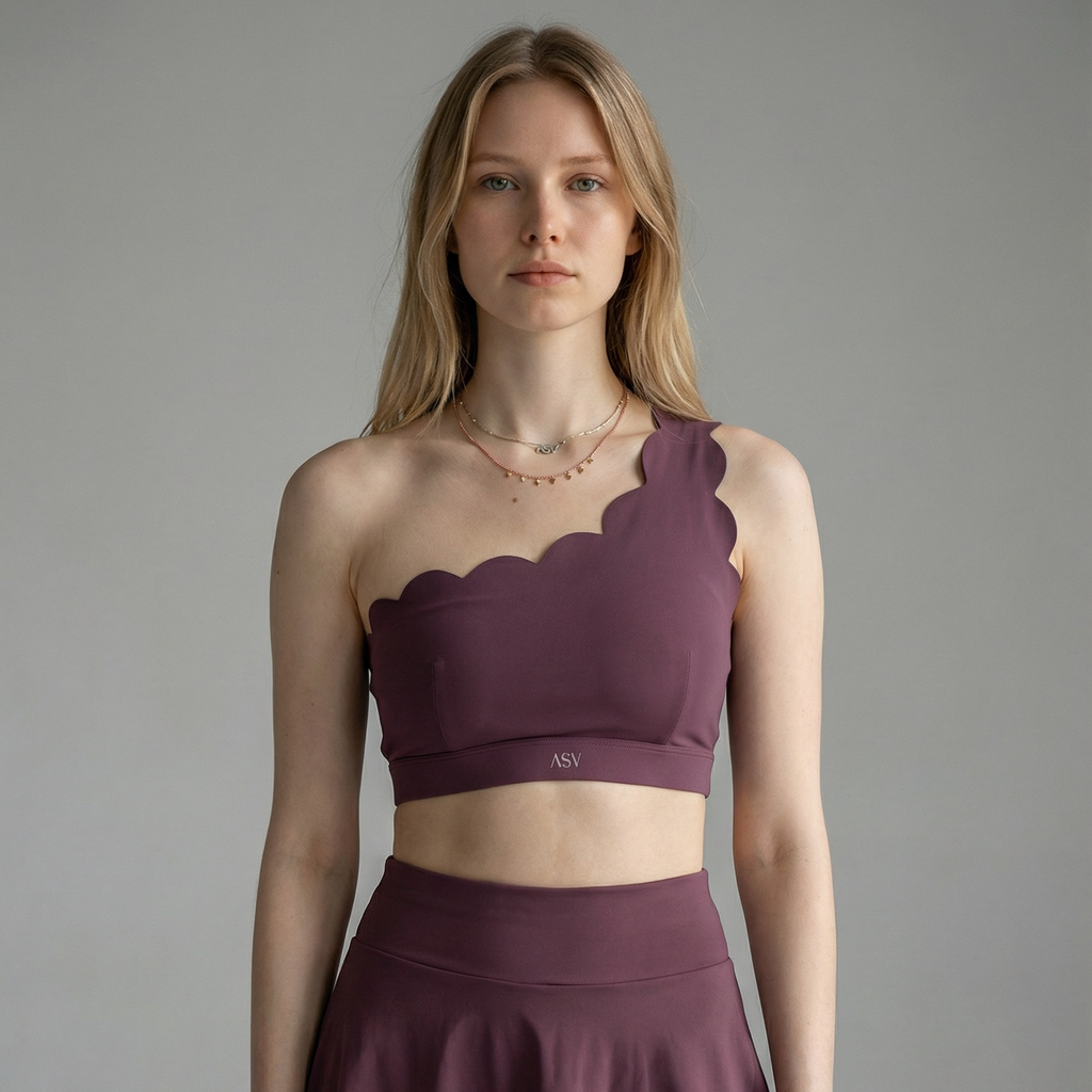 CLOUD ASYMMETRICAL SPORTS BRA - MIDNIGHT PURPLE