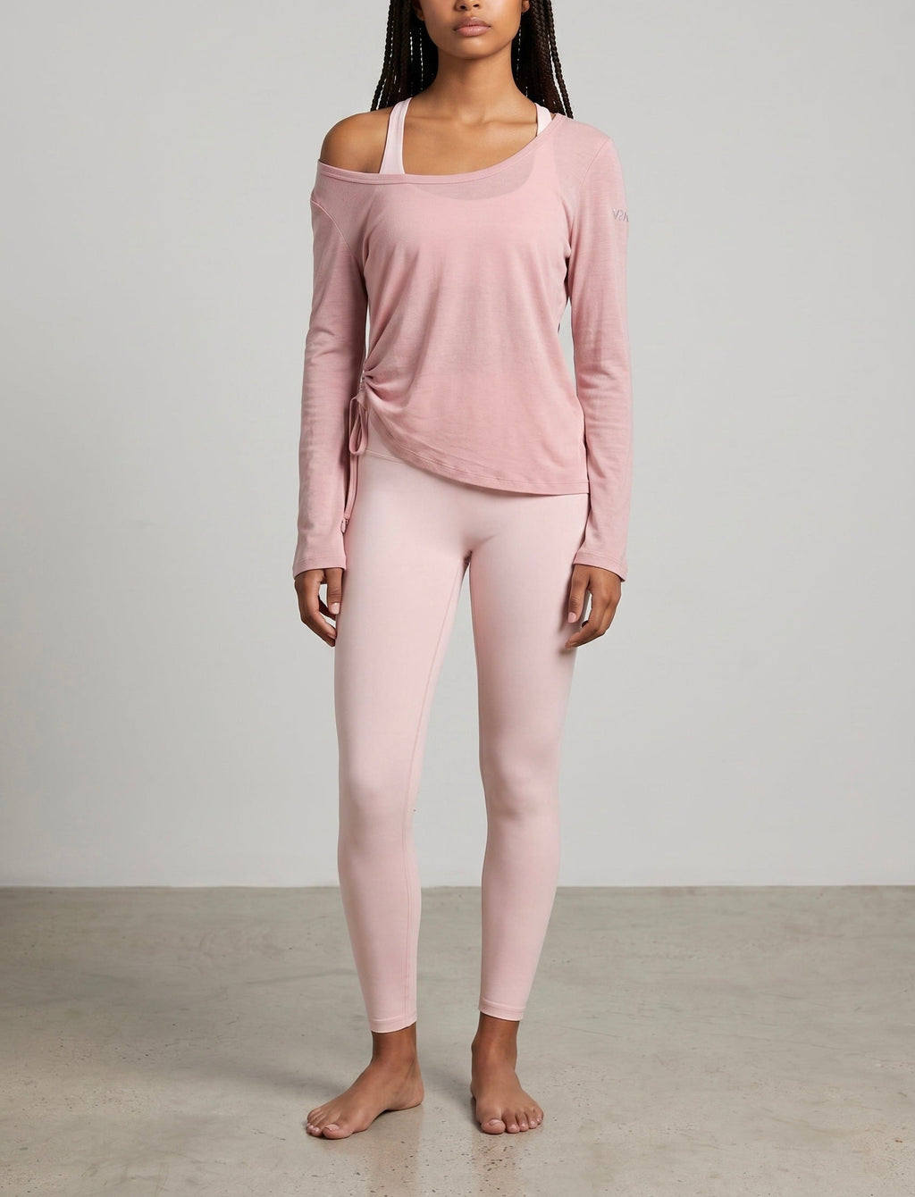 SOFT HIGH WAISTED  COMPRESSION LEGGING - BABY PINK
