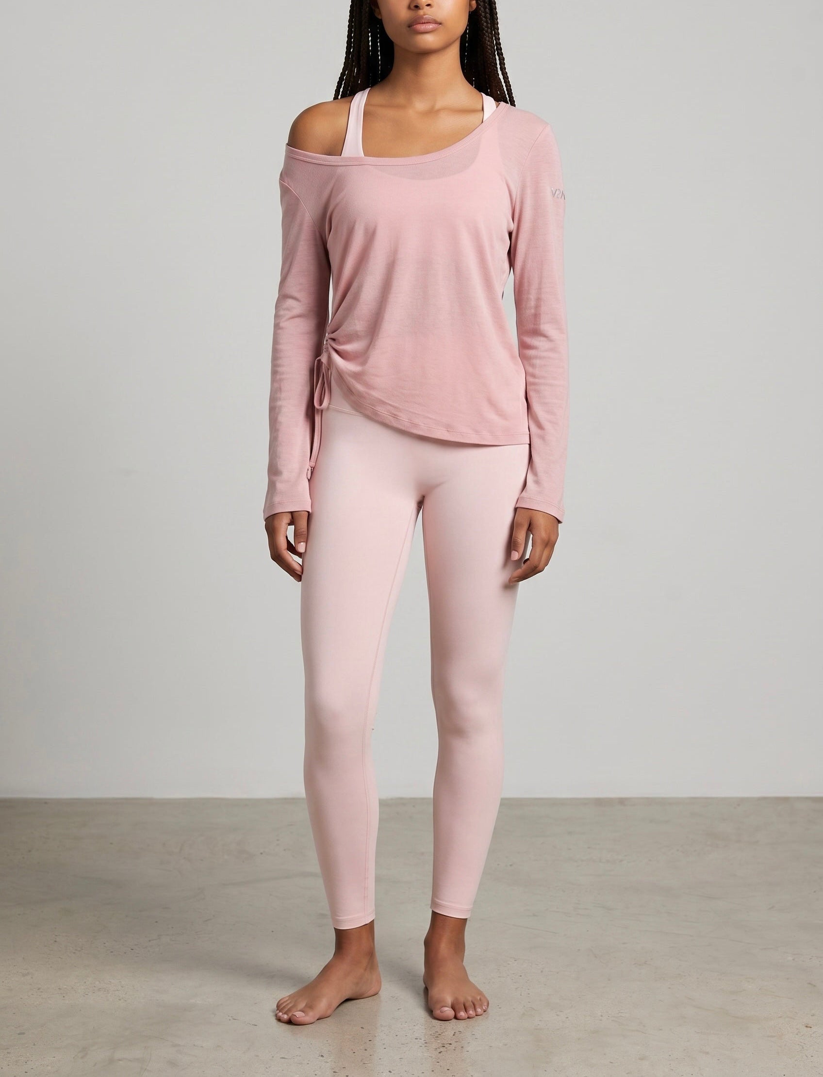 SOFT HIGH WAISTED  COMPRESSION LEGGING - BABY PINK