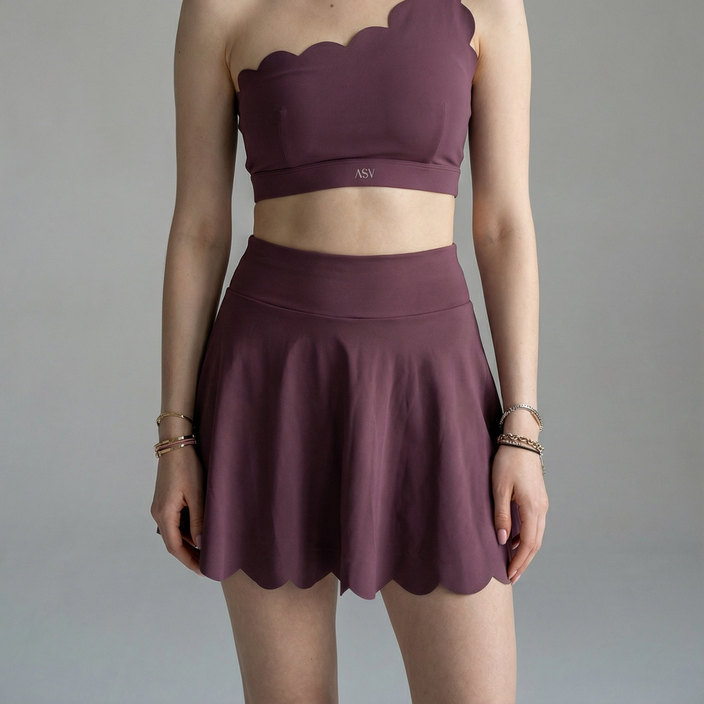 CLOUD HIGH WAIST TENNIS SKIRT - MIDNIGHT PURPLE