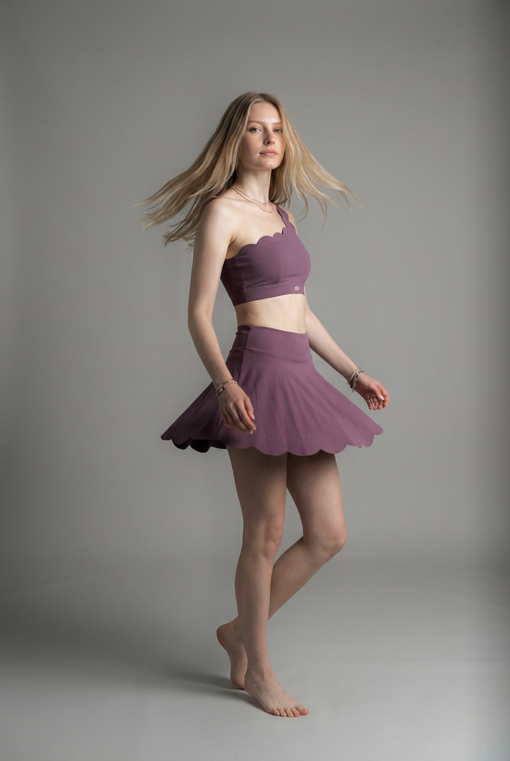 CLOUD HIGH WAIST TENNIS SKIRT - MIDNIGHT PURPLE