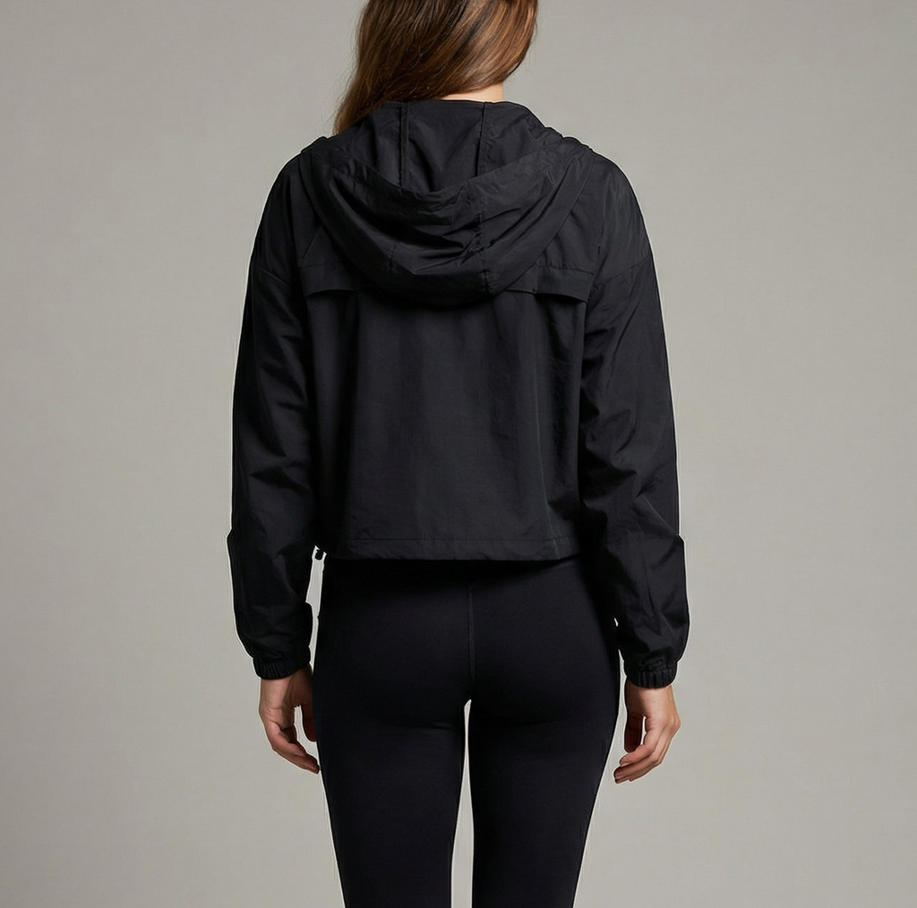 ESSENTIAL CROPPED JACKET - BLACK